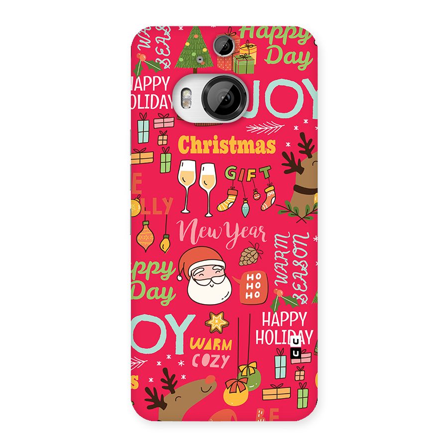 Christmas Joy Happy Day Back Case for HTC One M9 Plus