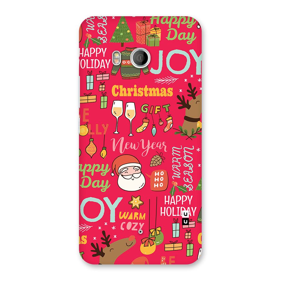 Christmas Joy Happy Day Back Case for HTC U11