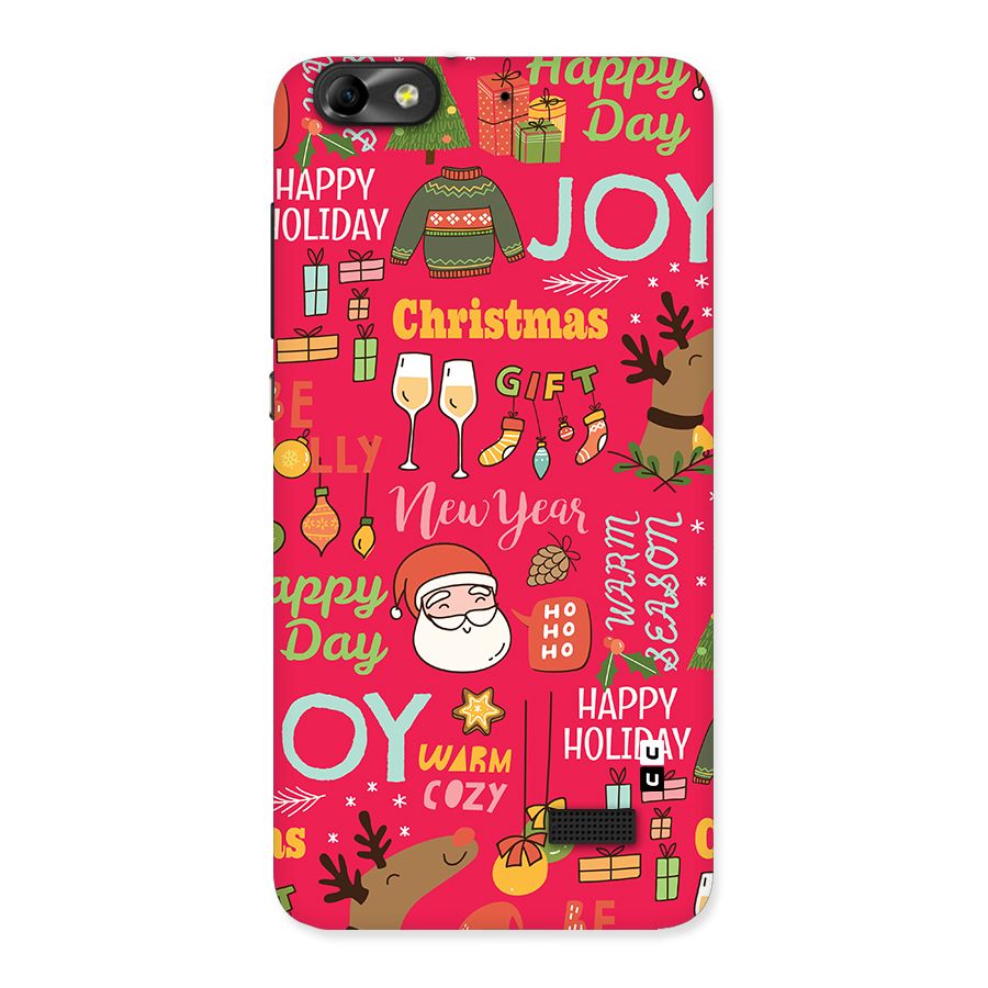 Christmas Joy Happy Day Back Case for Honor 4C