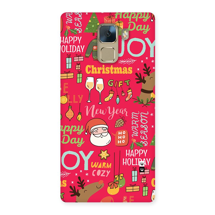 Christmas Joy Happy Day Back Case for Honor 7