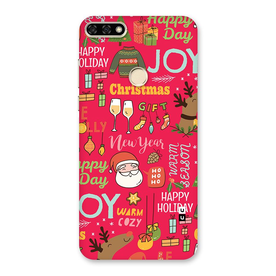 Christmas Joy Happy Day Back Case for Honor 7A