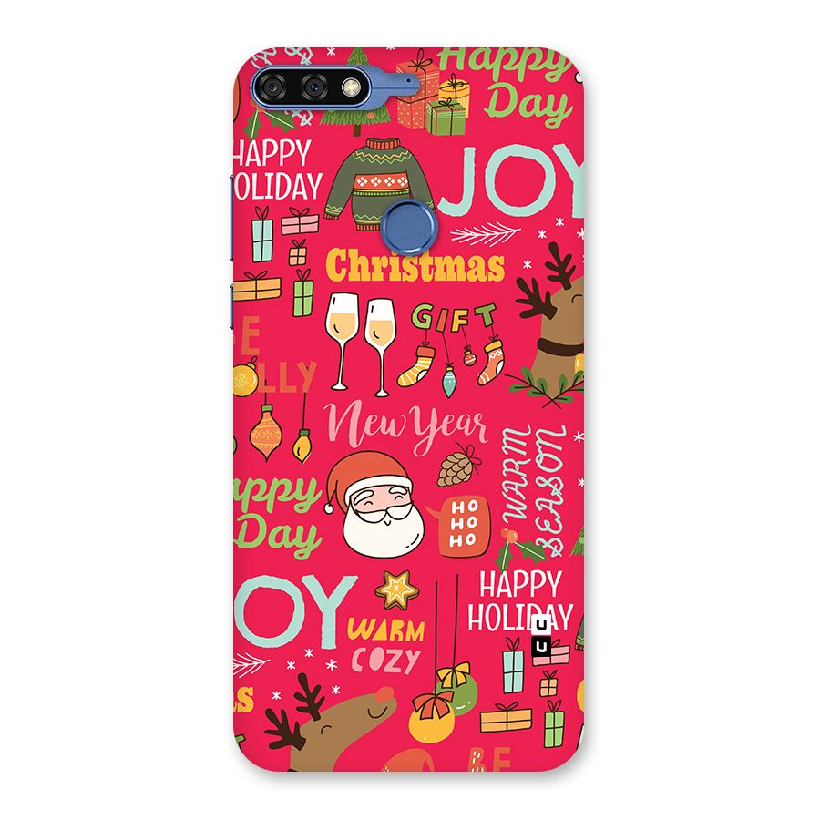 Christmas Joy Happy Day Back Case for Honor 7C