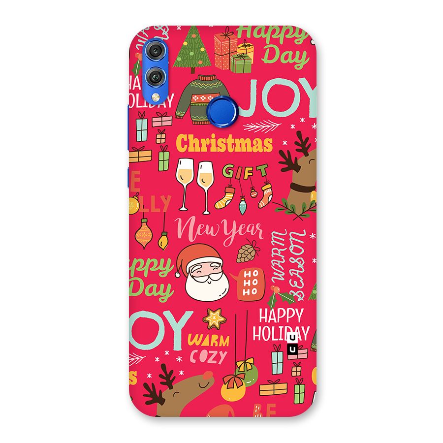 Christmas Joy Happy Day Back Case for Honor 8X