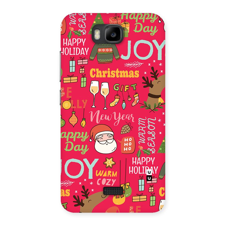 Christmas Joy Happy Day Back Case for Honor Bee