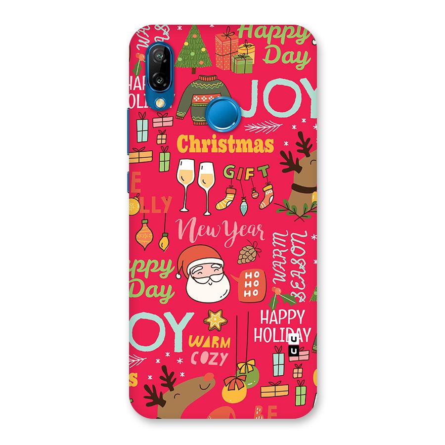 Christmas Joy Happy Day Back Case for Huawei P20 Lite