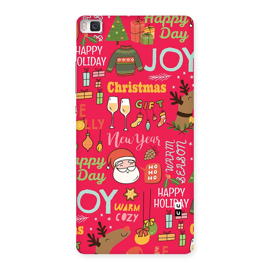 Christmas Joy Happy Day Back Case for Huawei P8