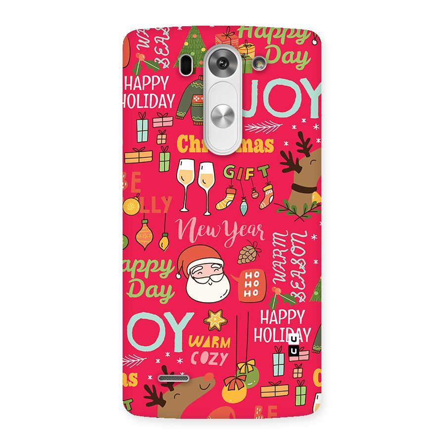 Christmas Joy Happy Day Back Case for LG G3 Beat