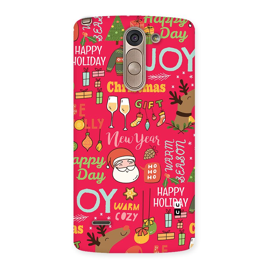 Christmas Joy Happy Day Back Case for LG G3 Stylus