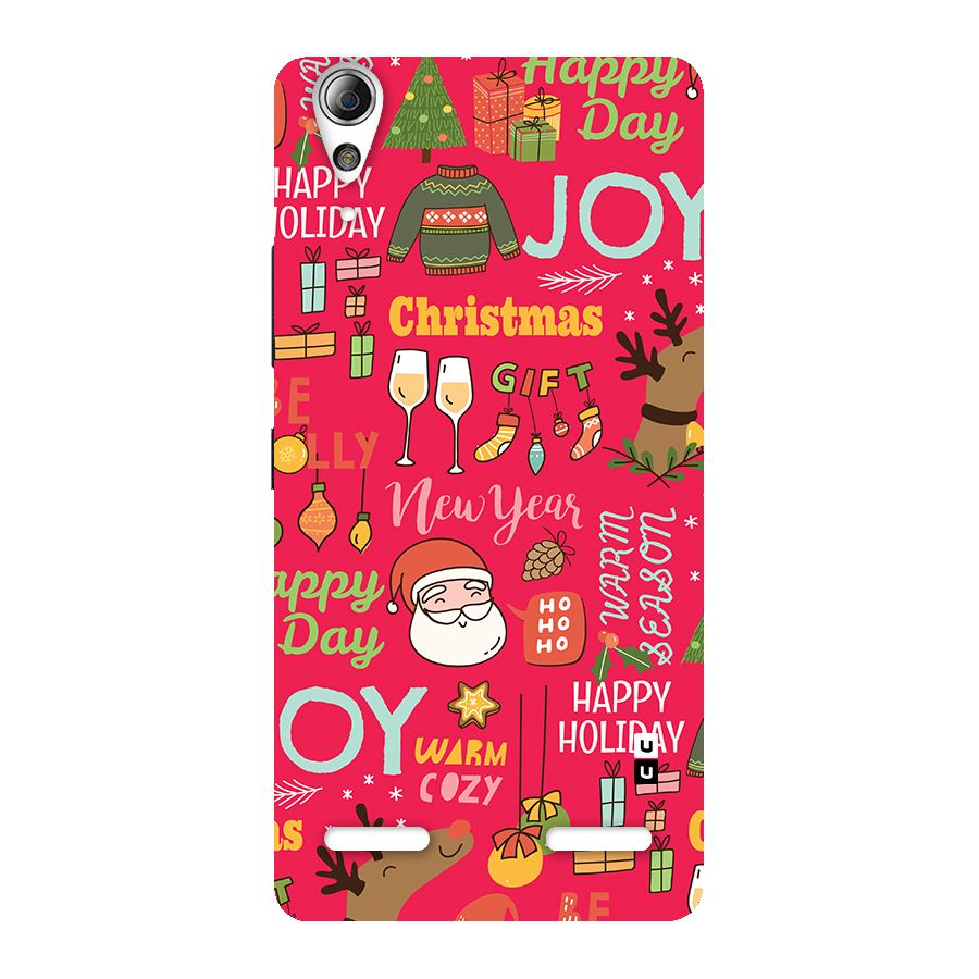 Christmas Joy Happy Day Back Case for Lenovo A6000 Plus