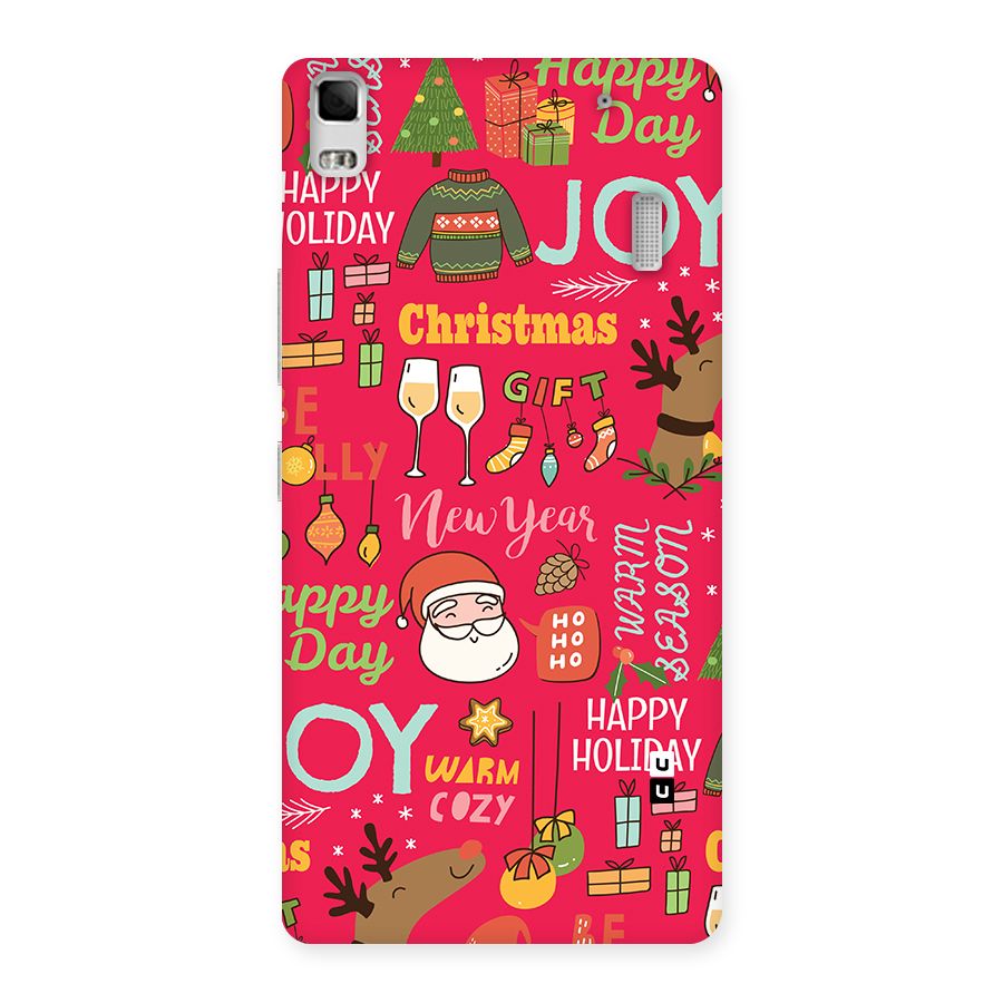 Christmas Joy Happy Day Back Case for Lenovo A7000