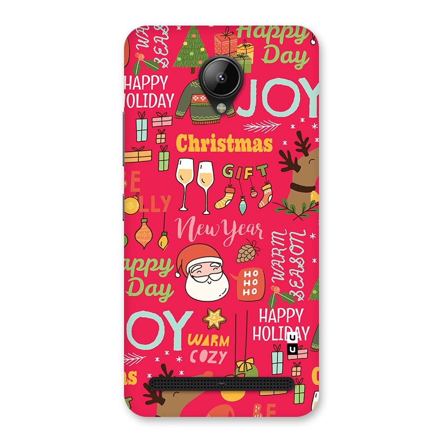 Christmas Joy Happy Day Back Case for Lenovo C2