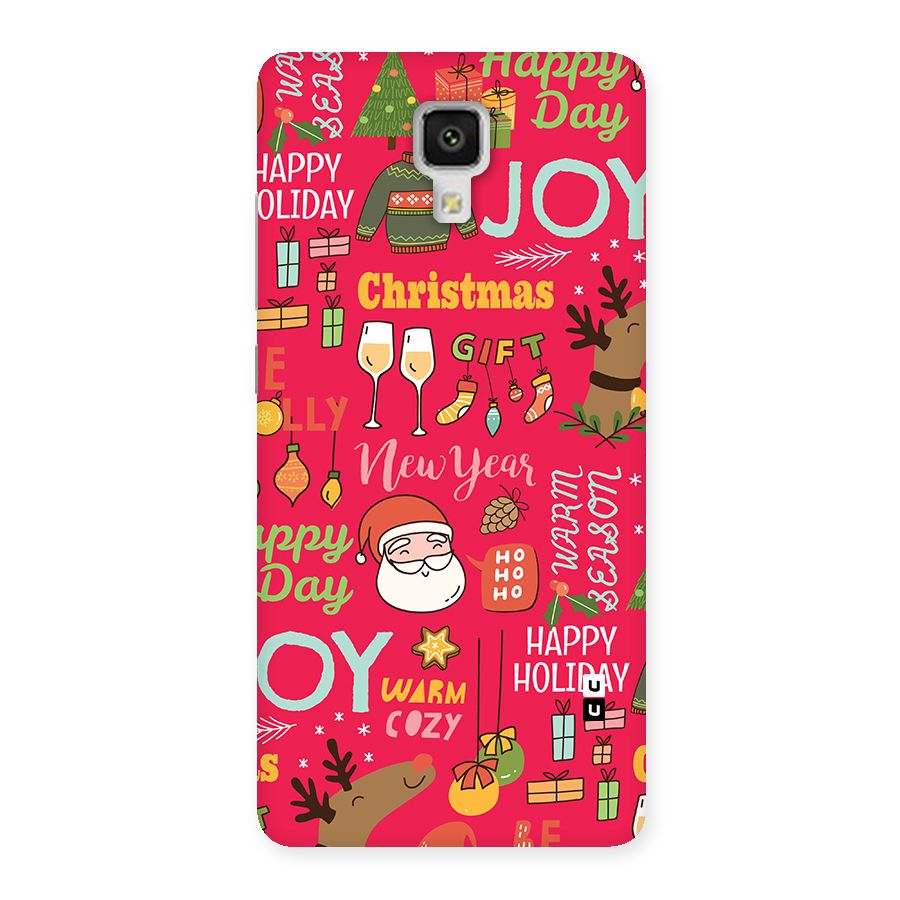 Christmas Joy Happy Day Back Case for Mi4
