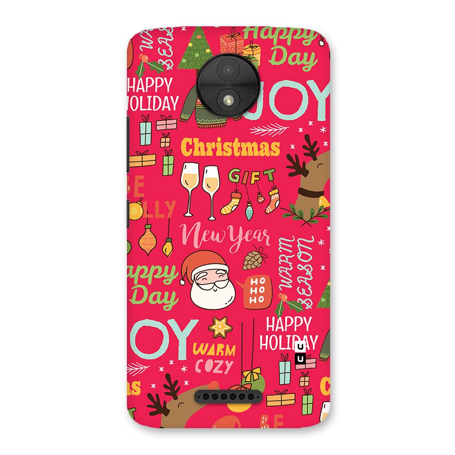 Christmas Joy Happy Day Back Case for Moto C