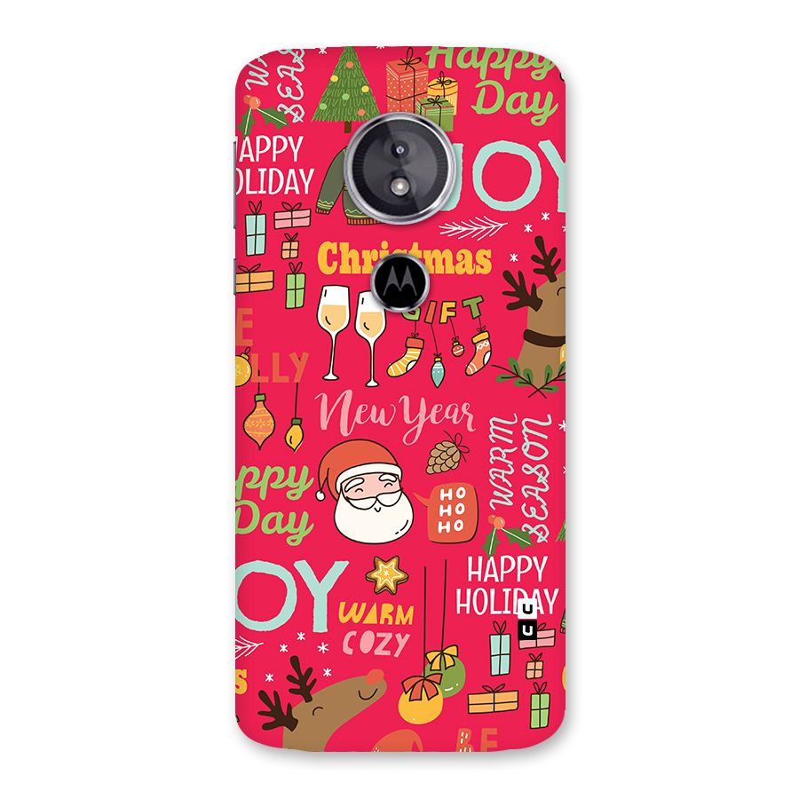 Christmas Joy Happy Day Back Case for Moto E5
