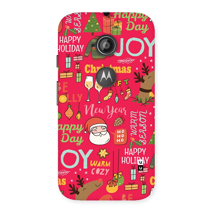 Christmas Joy Happy Day Back Case for Moto E 2nd Gen