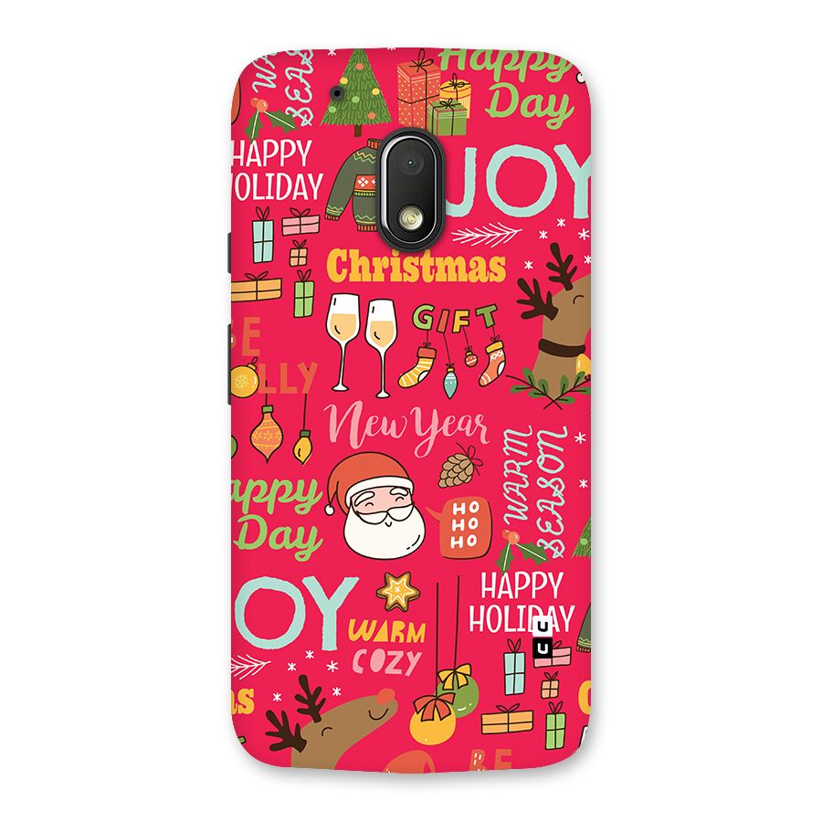 Christmas Joy Happy Day Back Case for Moto G4 Play