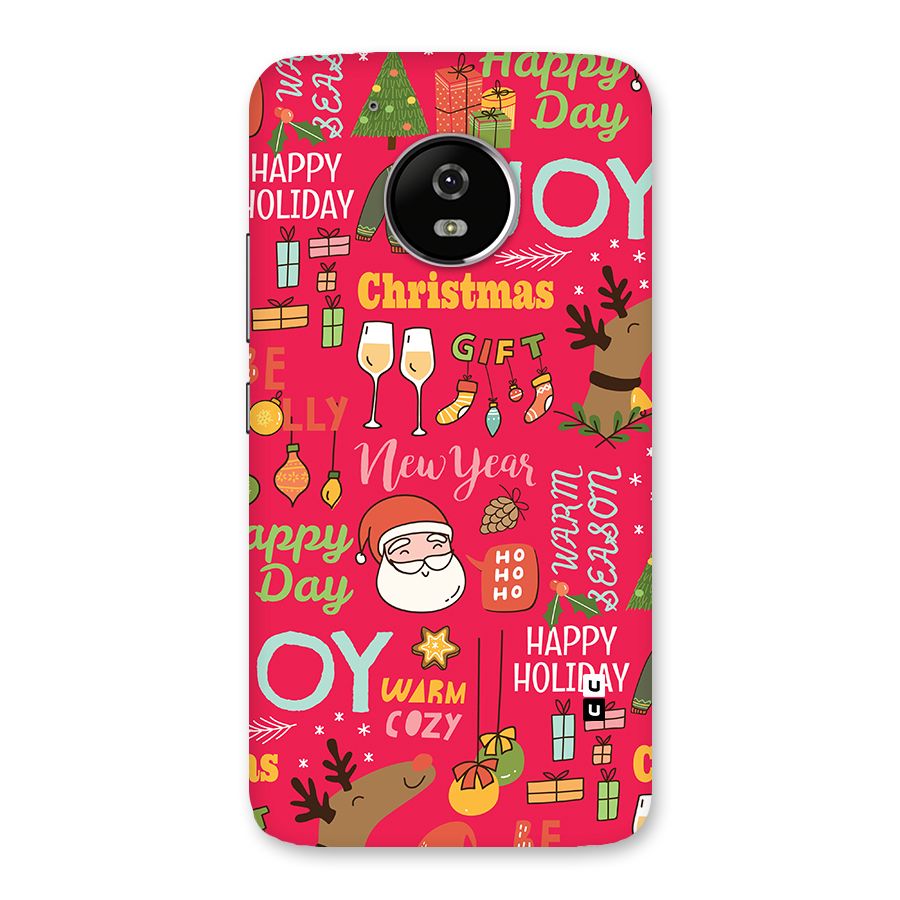 Christmas Joy Happy Day Back Case for Moto G5