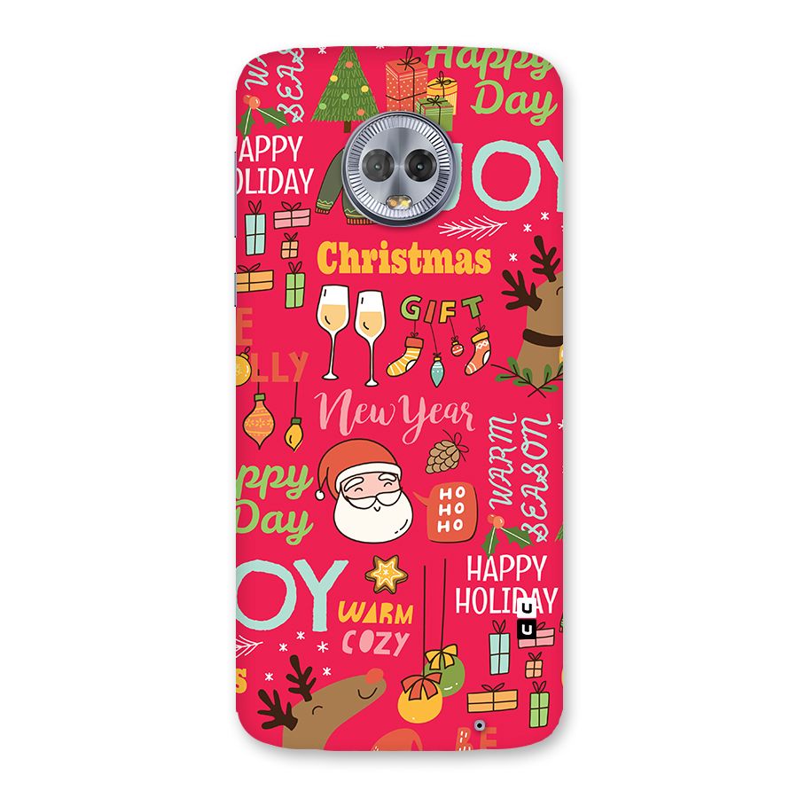 Christmas Joy Happy Day Back Case for Moto G6 Plus