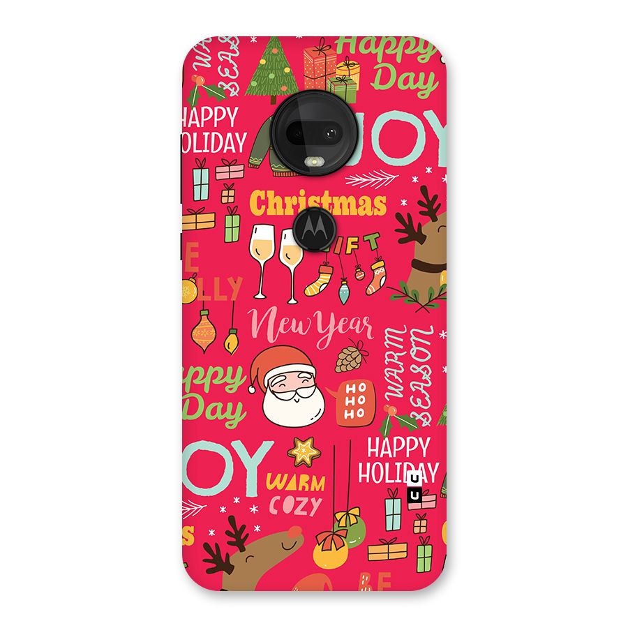 Christmas Joy Happy Day Back Case for Moto G7