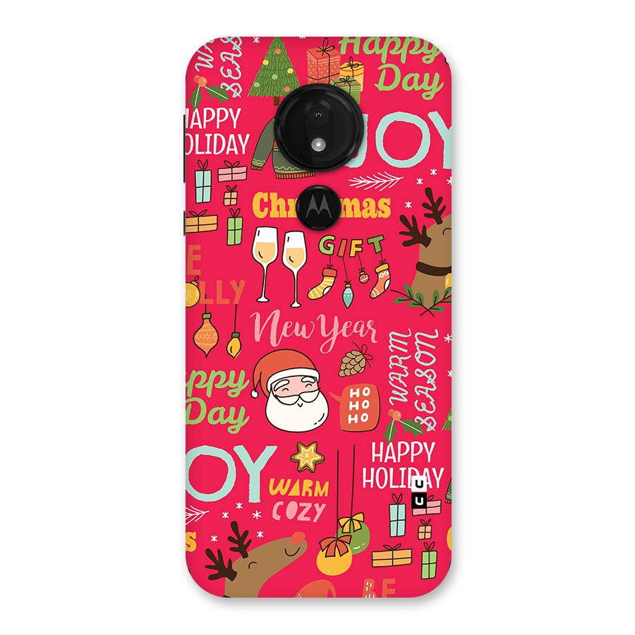 Christmas Joy Happy Day Back Case for Moto G7 Power