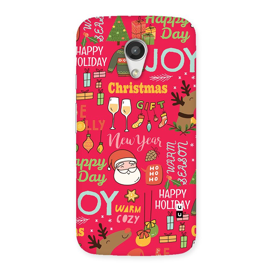 Christmas Joy Happy Day Back Case for Moto G 2nd Gen