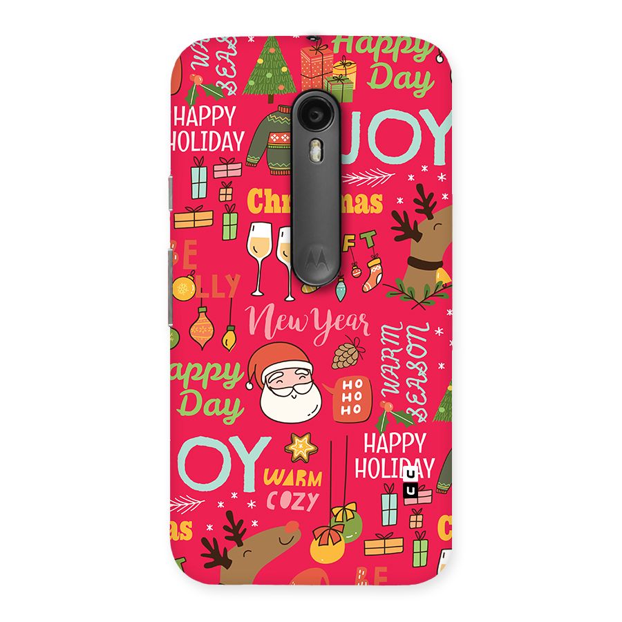 Christmas Joy Happy Day Back Case for Moto G Turbo