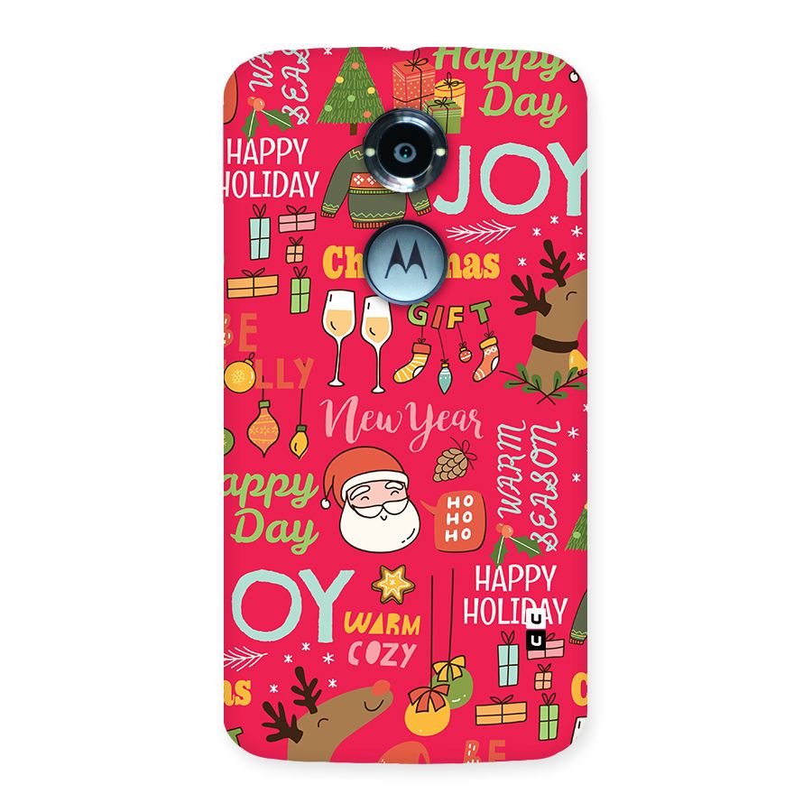 Christmas Joy Happy Day Back Case for Moto X2
