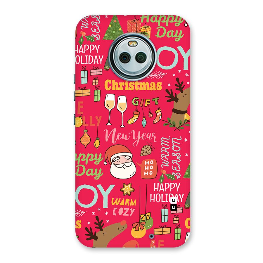 Christmas Joy Happy Day Back Case for Moto X4