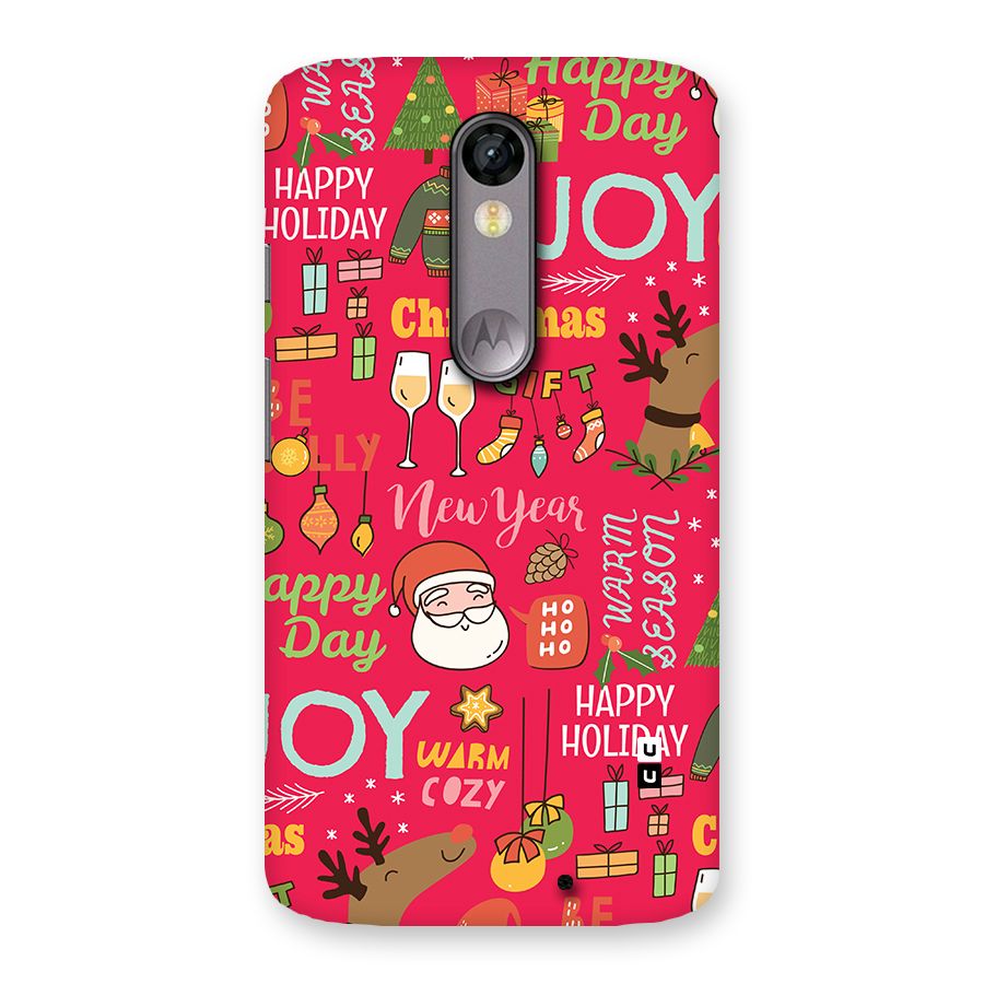 Christmas Joy Happy Day Back Case for Moto X Force