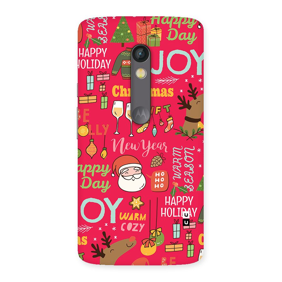 Christmas Joy Happy Day Back Case for Moto X Play
