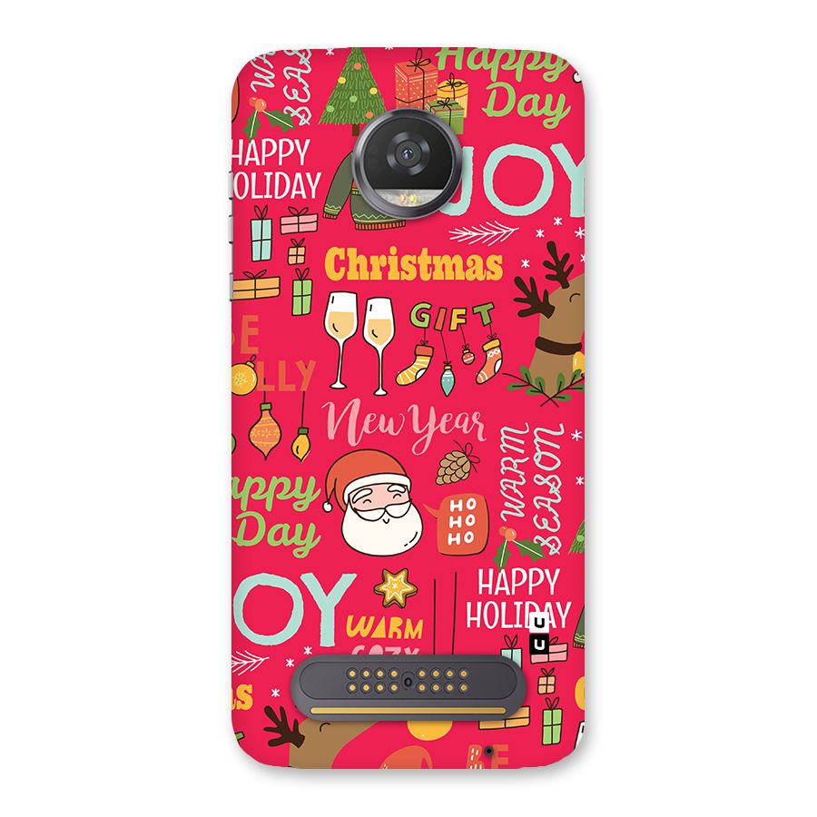 Christmas Joy Happy Day Back Case for Moto Z2 Play