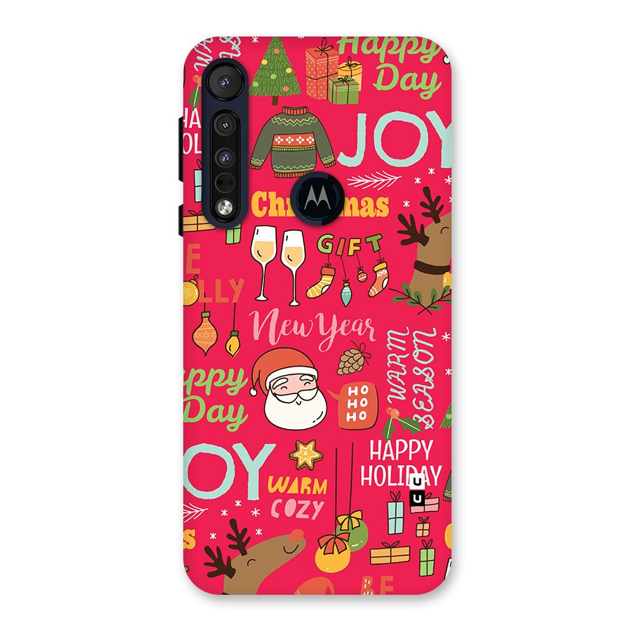 Christmas Joy Happy Day Back Case for Motorola One Macro