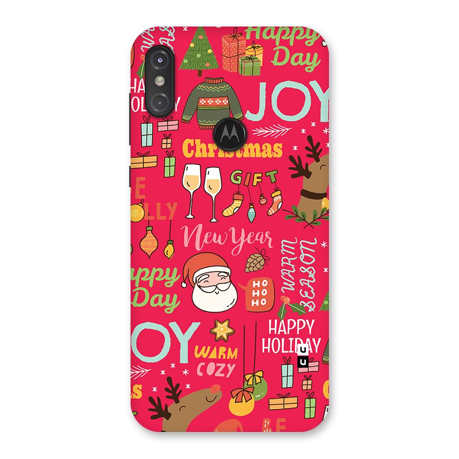 Christmas Joy Happy Day Back Case for Motorola One Power