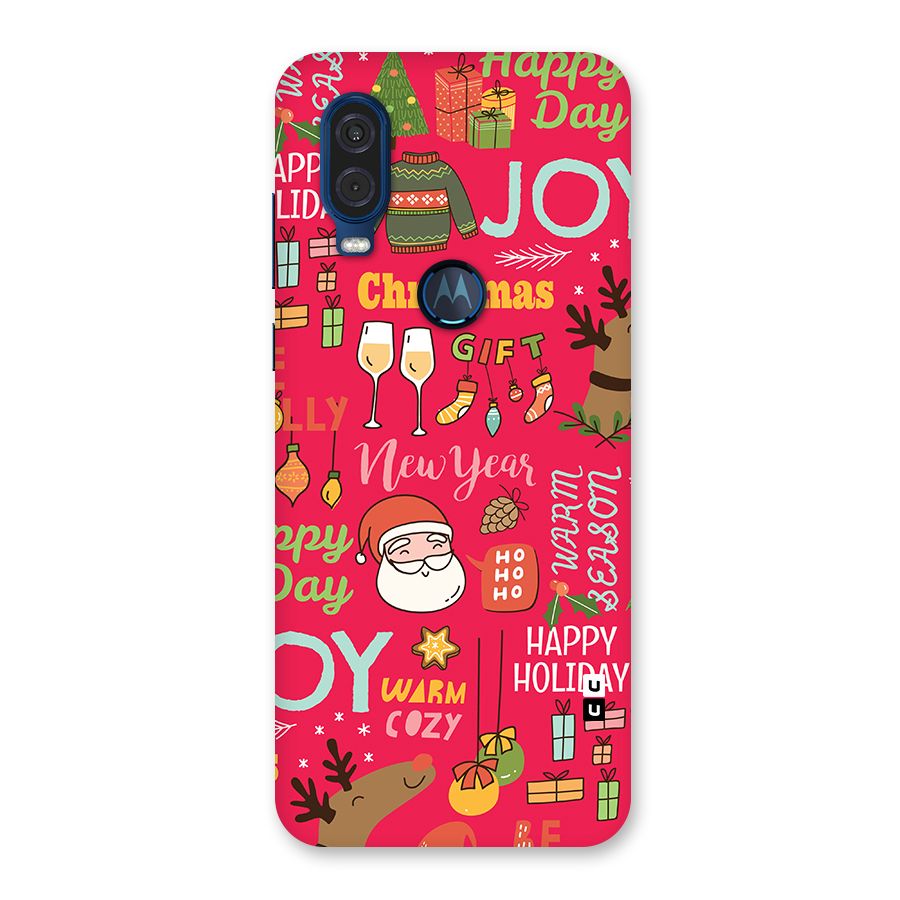 Christmas Joy Happy Day Back Case for Motorola One Vision