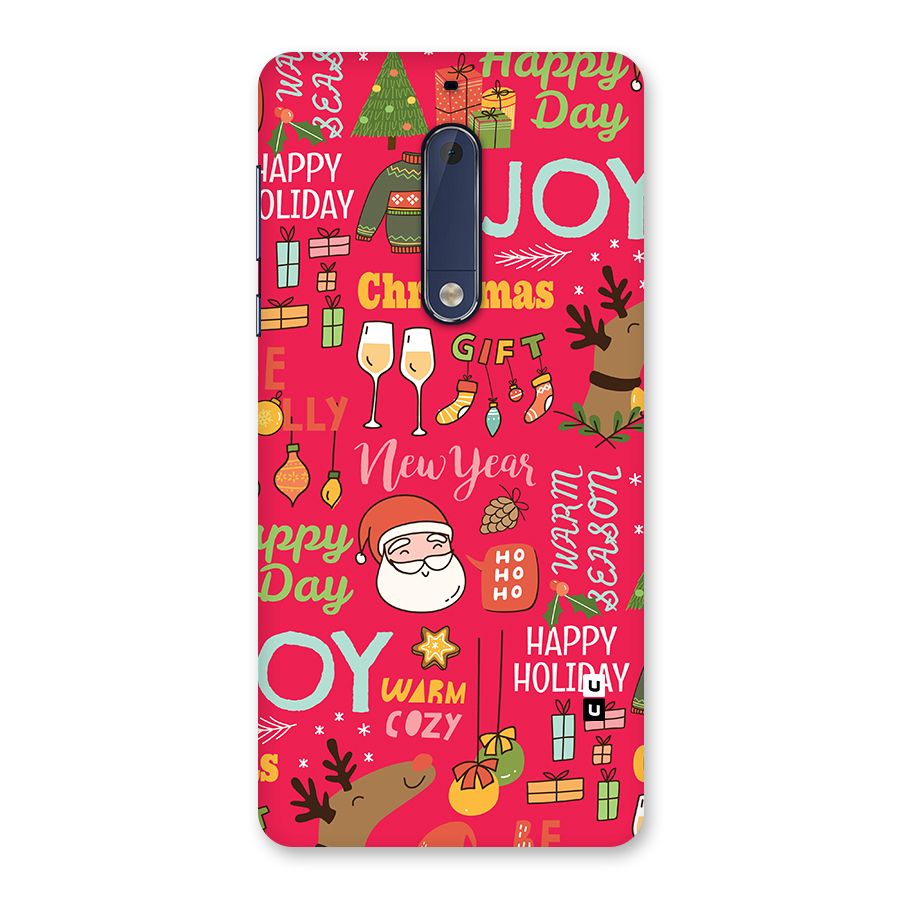Christmas Joy Happy Day Back Case for Nokia 5