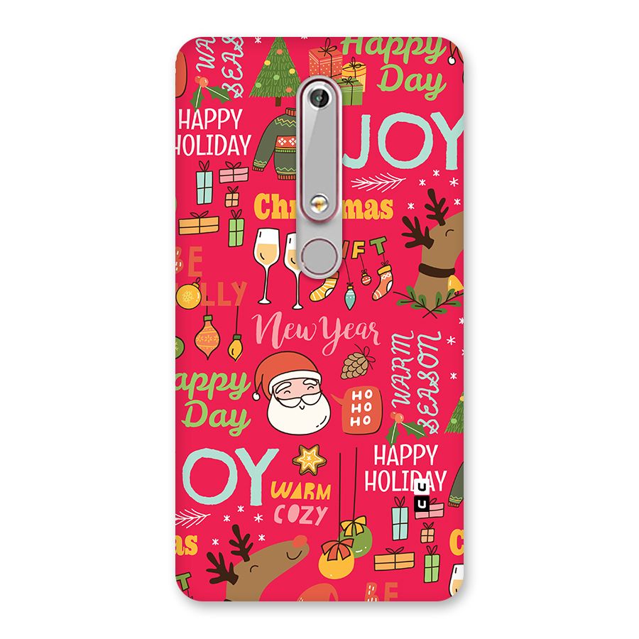 Christmas Joy Happy Day Back Case for Nokia 6.1