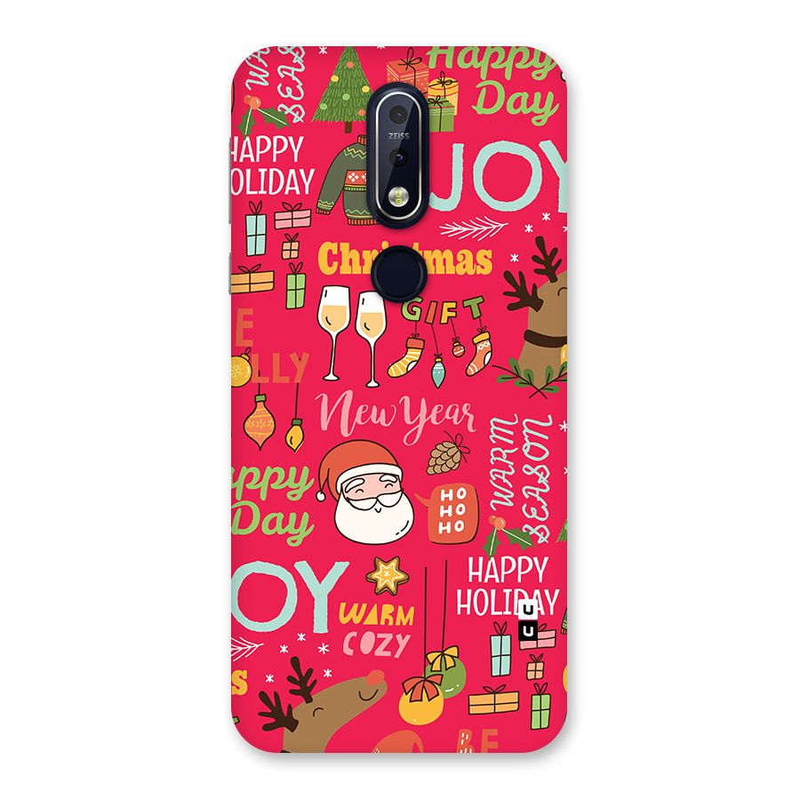 Christmas Joy Happy Day Back Case for Nokia 7.1