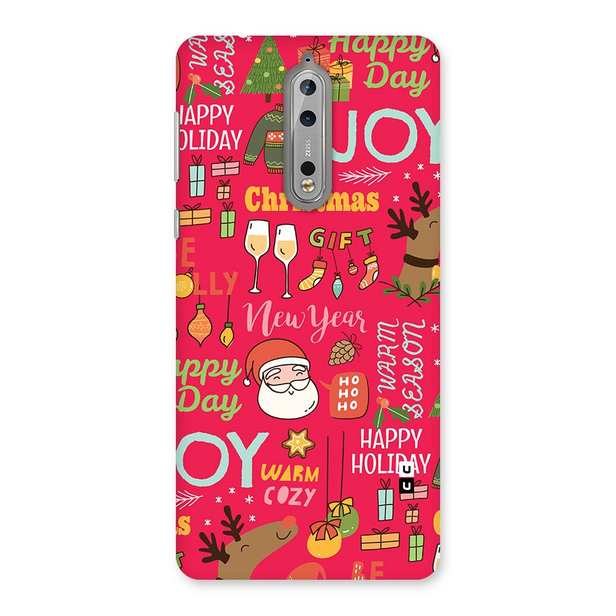 Christmas Joy Happy Day Back Case for Nokia 8