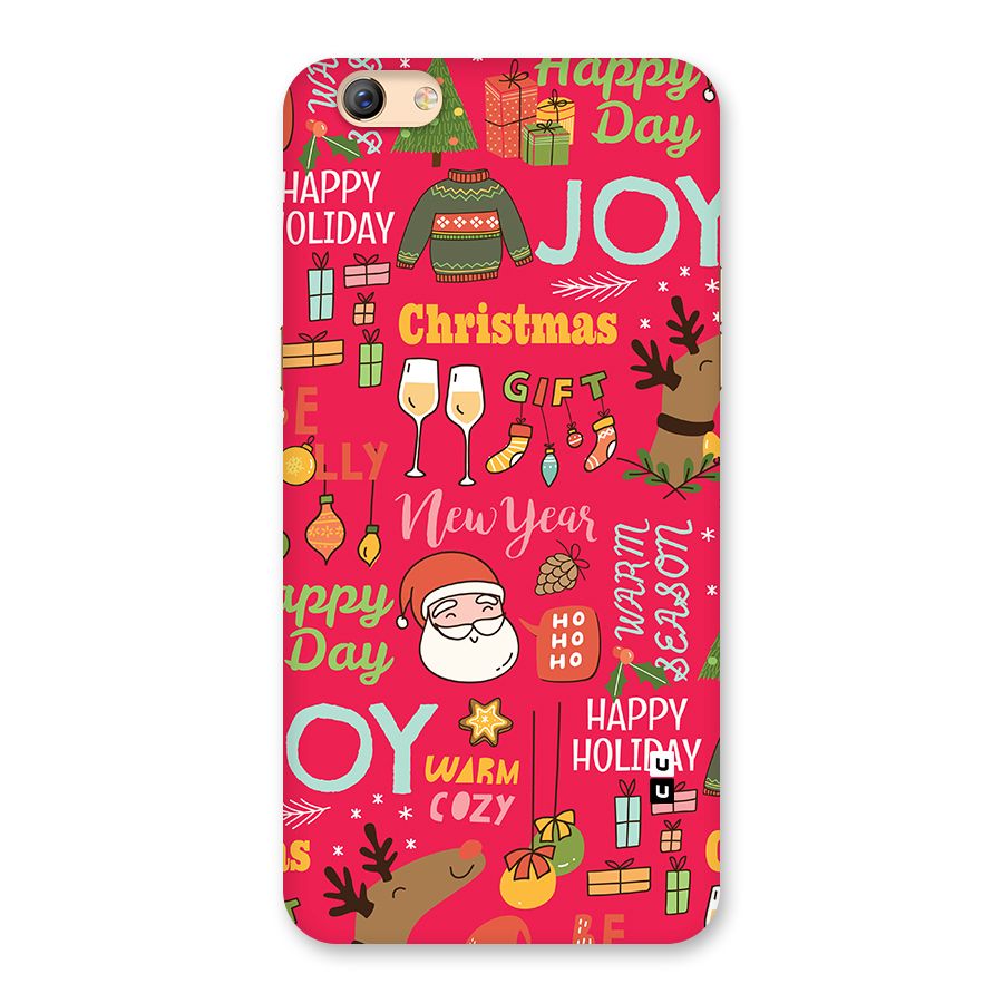 Christmas Joy Happy Day Back Case for Oppo F3 Plus