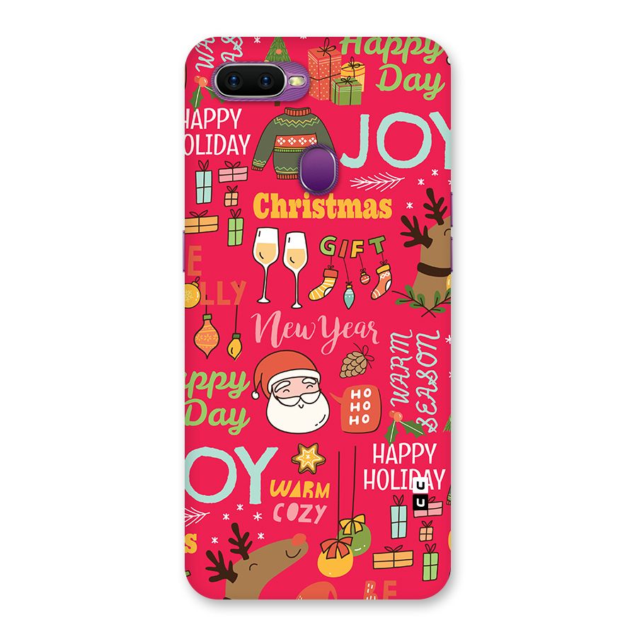 Christmas Joy Happy Day Back Case for Oppo F9