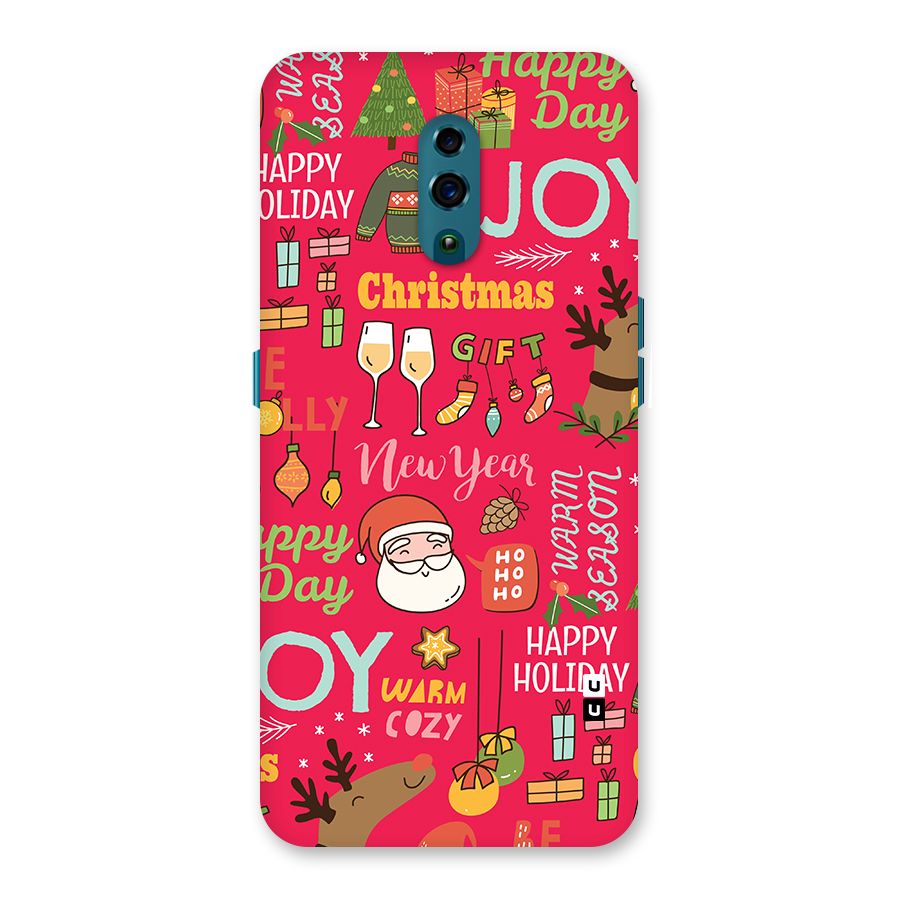 Christmas Joy Happy Day Back Case for Oppo Reno