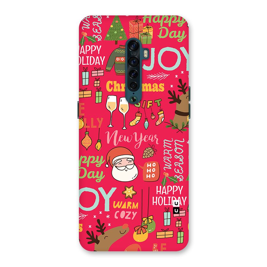 Christmas Joy Happy Day Back Case for Oppo Reno2