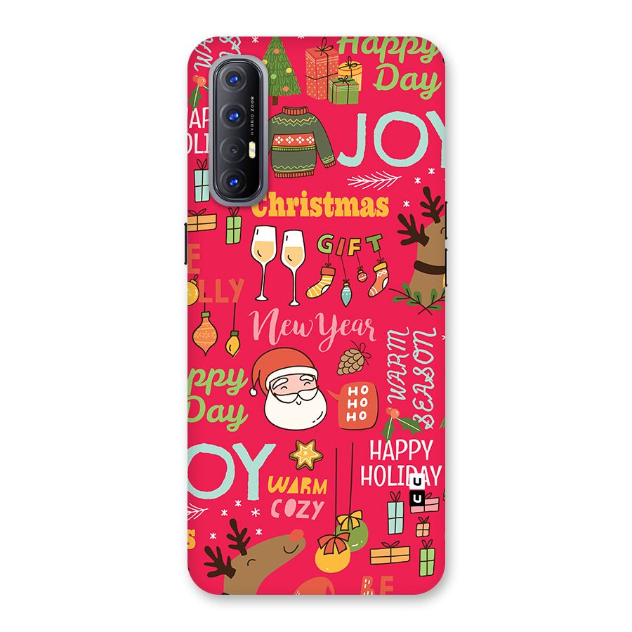 Christmas Joy Happy Day Back Case for Oppo Reno3 Pro
