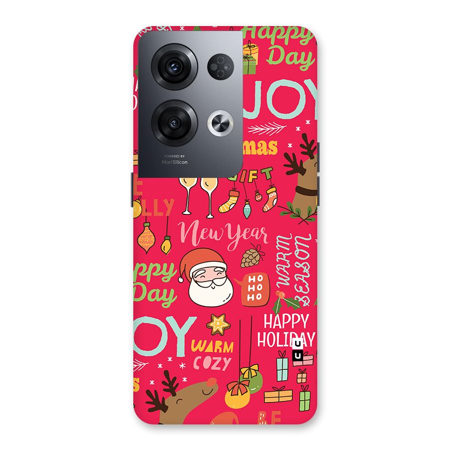 Christmas Joy Happy Day Back Case for Oppo Reno8 Pro 5G
