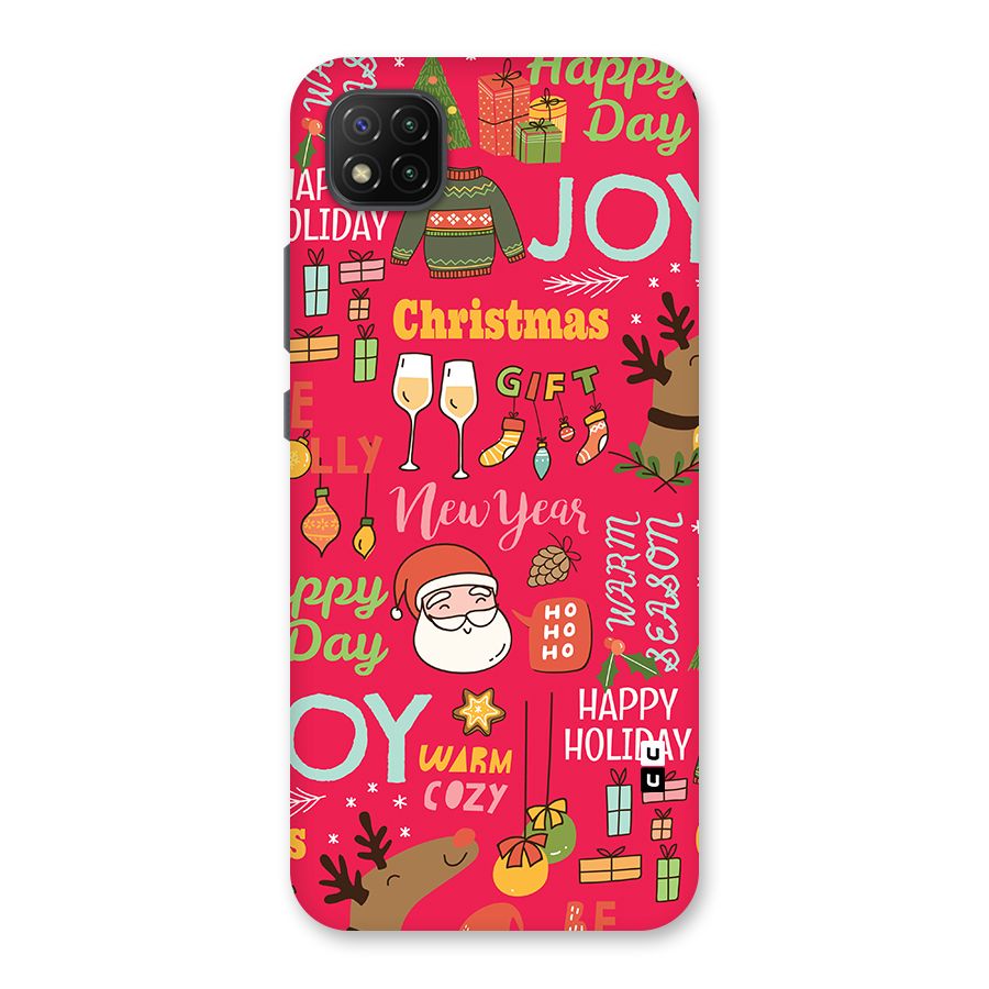 Christmas Joy Happy Day Back Case for Poco C3