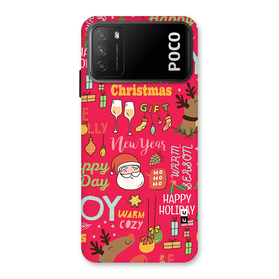 Christmas Joy Happy Day Back Case for Poco M3