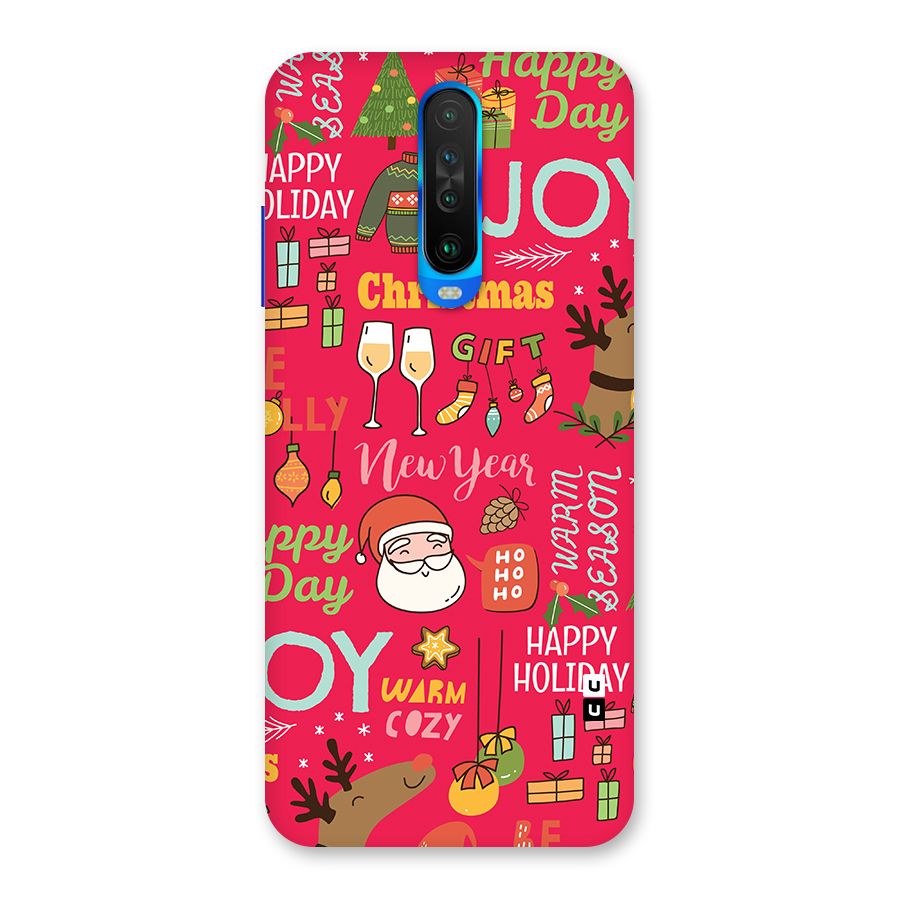 Christmas Joy Happy Day Back Case for Poco X2