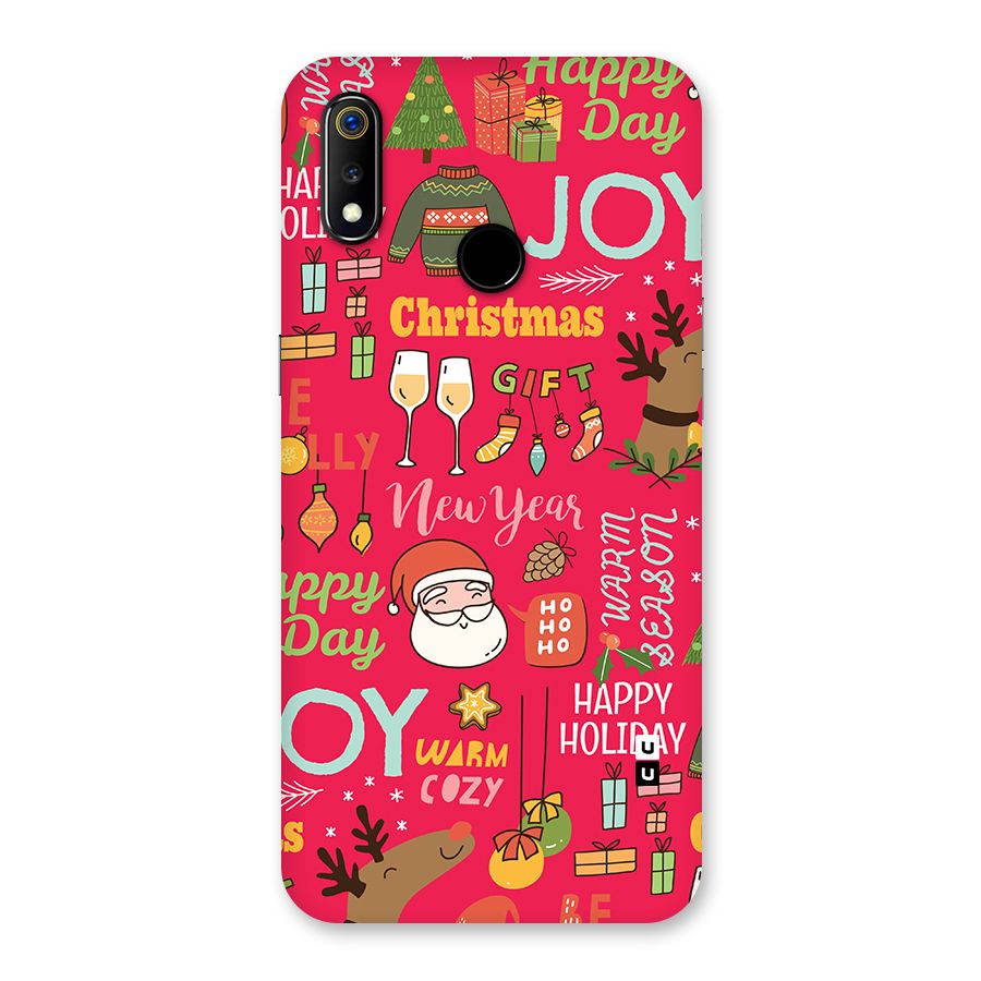 Christmas Joy Happy Day Back Case for Realme 3