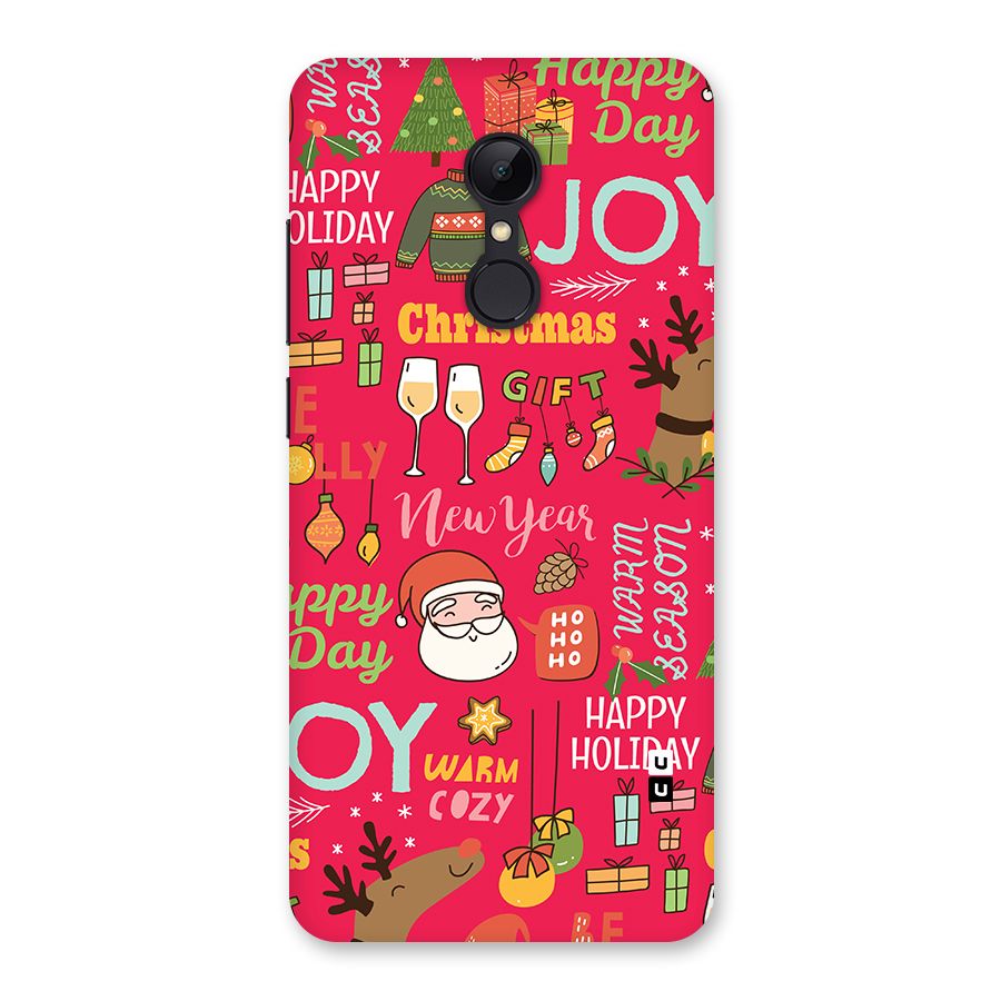 Christmas Joy Happy Day Back Case for Redmi 5