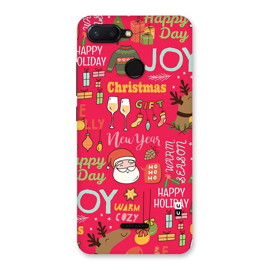 Christmas Joy Happy Day Back Case for Redmi 6